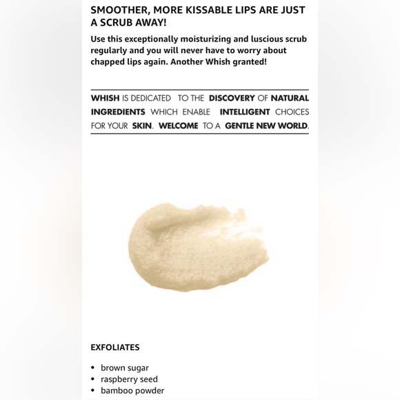 Renowned brand WHISH Vanilla Bean Lip Scrub NIB/ NWT sealed - Picture 3 of 5